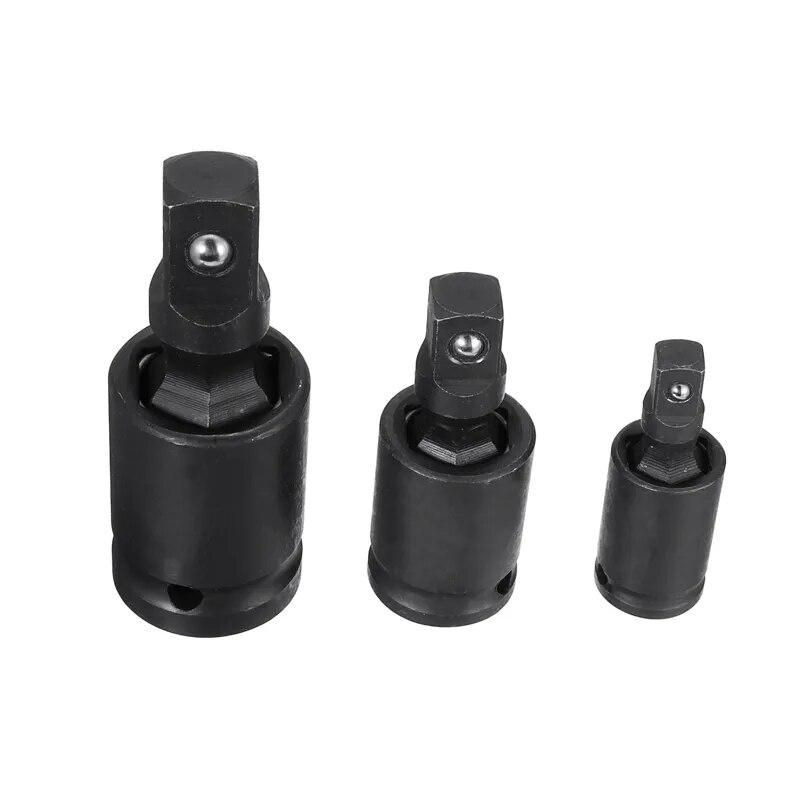 3pcs Impact Universal Joint Socket Swivel Set 1/4" 1/2" 3/8" Drive Electric Wrench Adapter Car Repair Wrench Pneumatic Tool