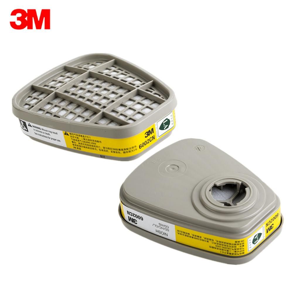 2Pcs 3M 6002 Acid Gas Cartridge for Full Facepieces 6000 7000 Respirators Accessories Personal Protective Equippment for Chlorine Sulfur Dioxide