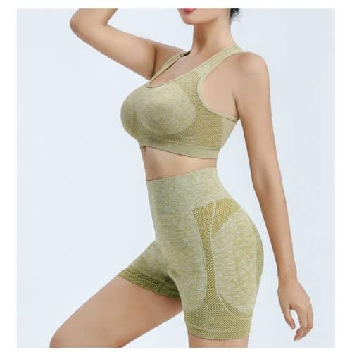 Workout Outfits For Women 2 Piece Seamless Shorts Pants With Sport Bra Leggings