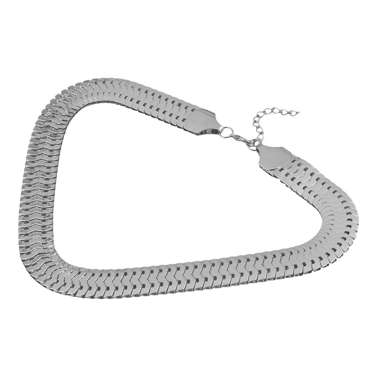 1 PC Alloy Chunky Curb Chain Link Bib (Silver)