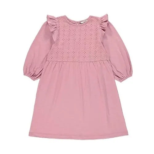 Crochet Jersey Dress 6-7 Years - Pink
