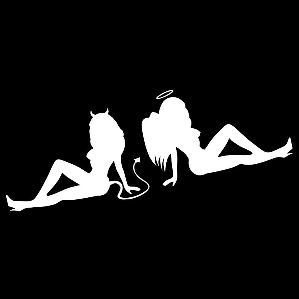 Angel And Demon Car Sticker Side Window Decal-White