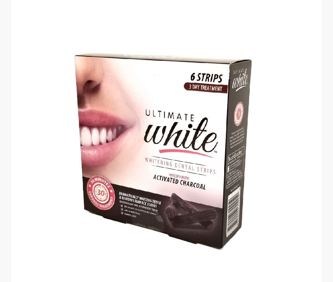 White Whitening Dental 6 Strips Infused With Activated Charcoal