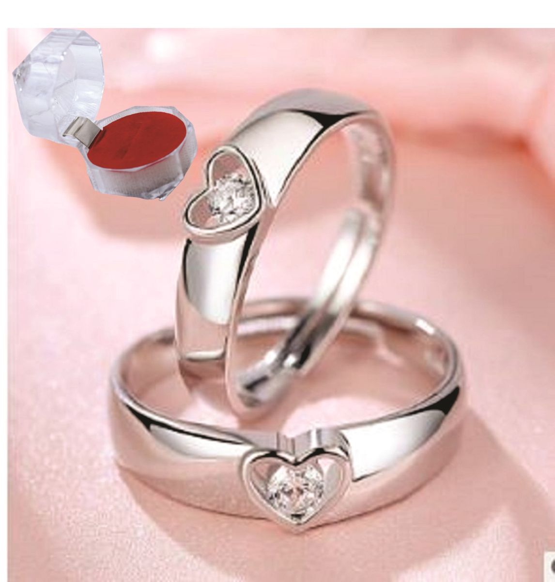 Couple Silver Jewelry Opening   Male & Female Ring Elegant