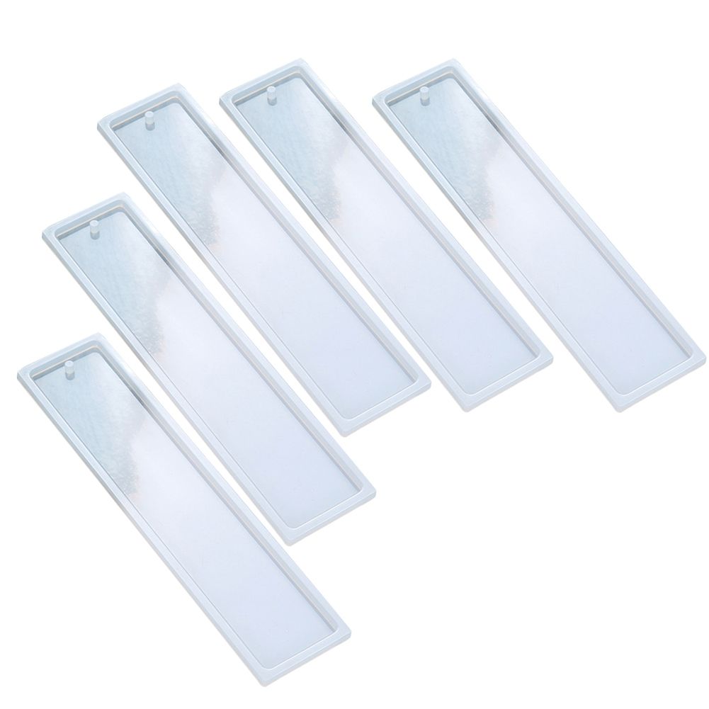 5Pcs Silicone Rectangular Bookmark Mould Resin-Transparent