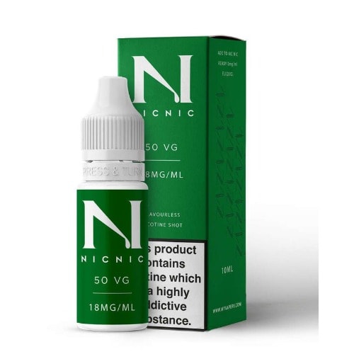 Nic Nic Flavourless Vape Juice Nicotine Shot - 10ml 50vg