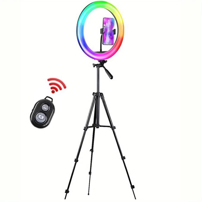 Selfie Ring Light RGB Ring Light Selfie with Tripod Ring, Selfie Remote Control