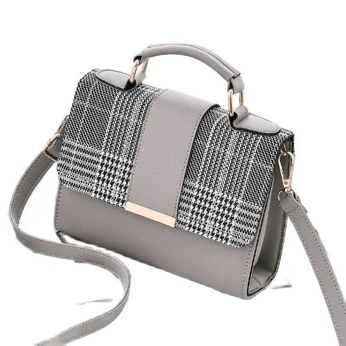 Ladies Hand & Crossbody Bag - Women's Shoulder Bag - Grey