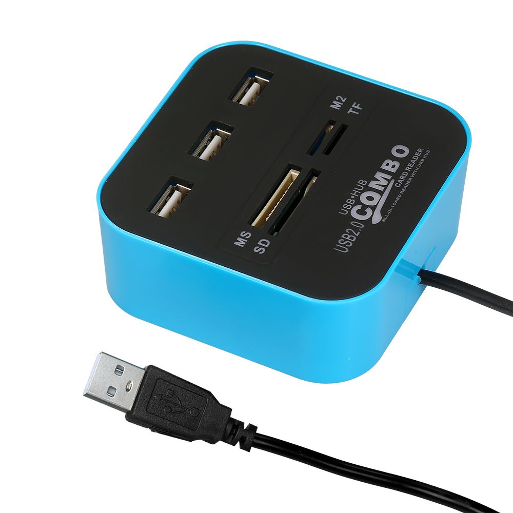 7-in-1 Multifunctional USB2.0 Hub Converter Card Reader With