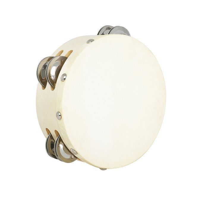 6inch Wooden Tambourine Handbell Hand Drum Sheepskin Drum
