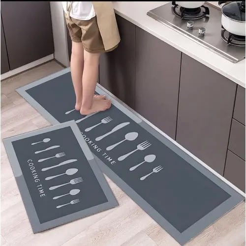 Kitchen Running Mat - Blue - 2 In 1
