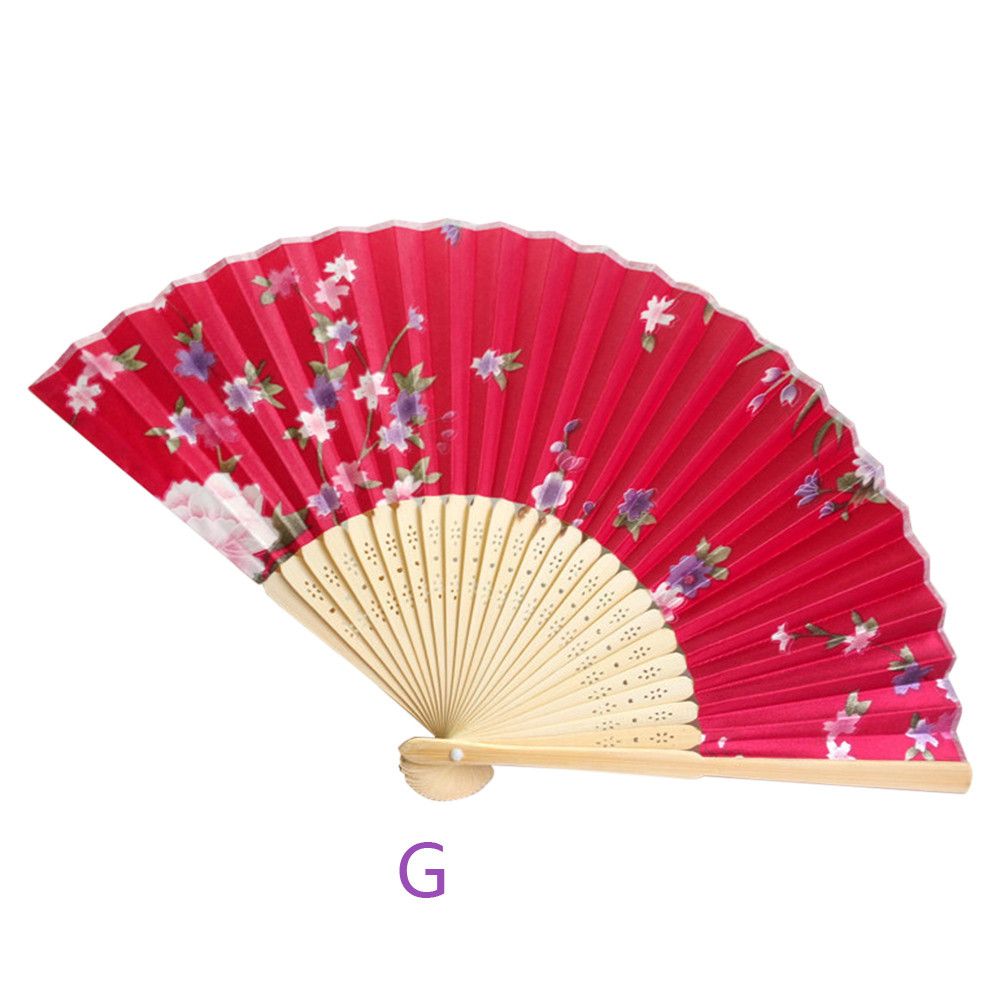 Dance Wedding Fan Wedding Held Party Flower Summer Folding For Beautiful Colorful Hand Chinese Pocket Vintage Bamboo Party Gifts