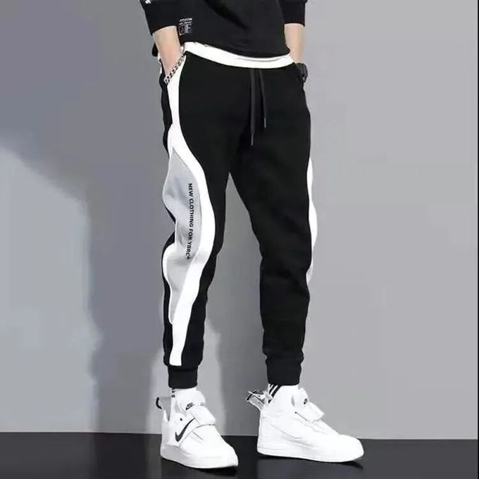 Men's Fashion Brand Casual Sports Cropped Pants-Black Thin Style