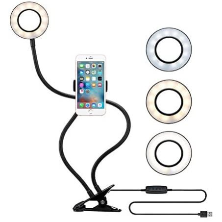 Live Stream Selfie Phone Holder And Ring Light