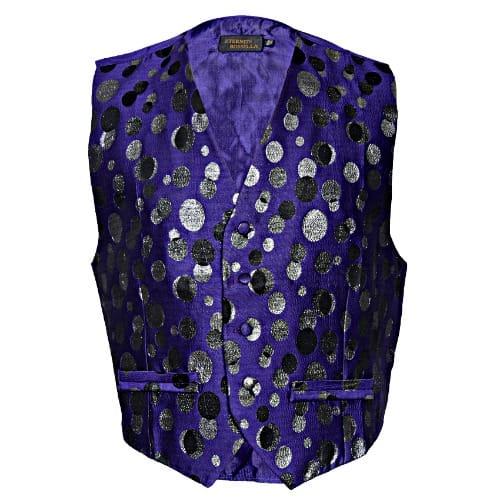 Mwc 1422 Waist Coat - Silver And Purple