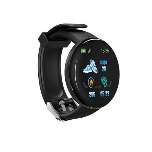 Disc Smart Bracelet Heart Rate  Meter Step Measurement Black