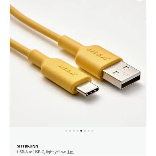 SITTBRUNN 3A Fast Charging USB A To USB C Cable - 1m - Yellow