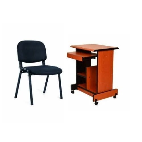 Computer Table With 4 Legs And Office Chair