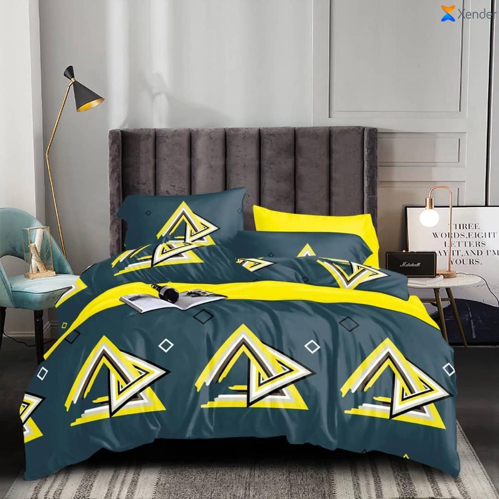 Unique Border Bedsheet With 4 Pillows