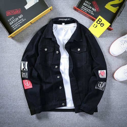 Solid Coat Casual Slim Mens Denim Jacket Bomber
