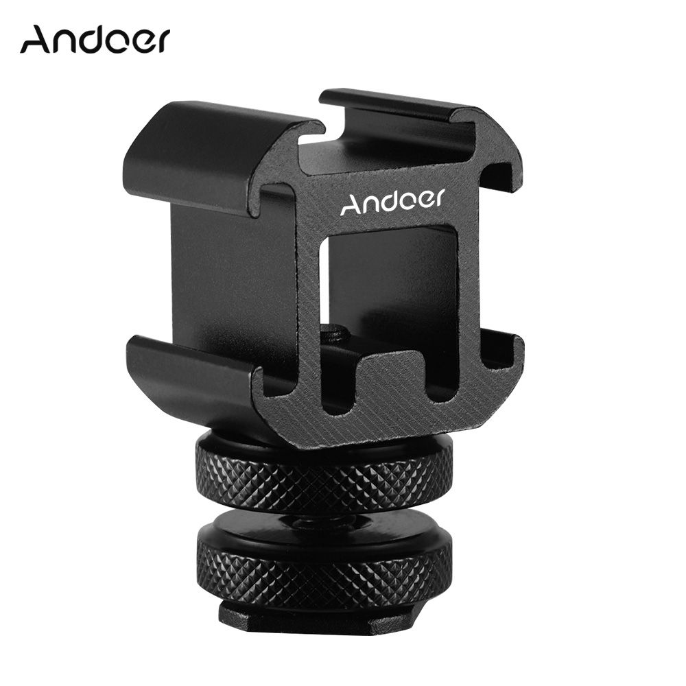 3 Cold Shoe Mount Adapter On-Camera Mount Adapter