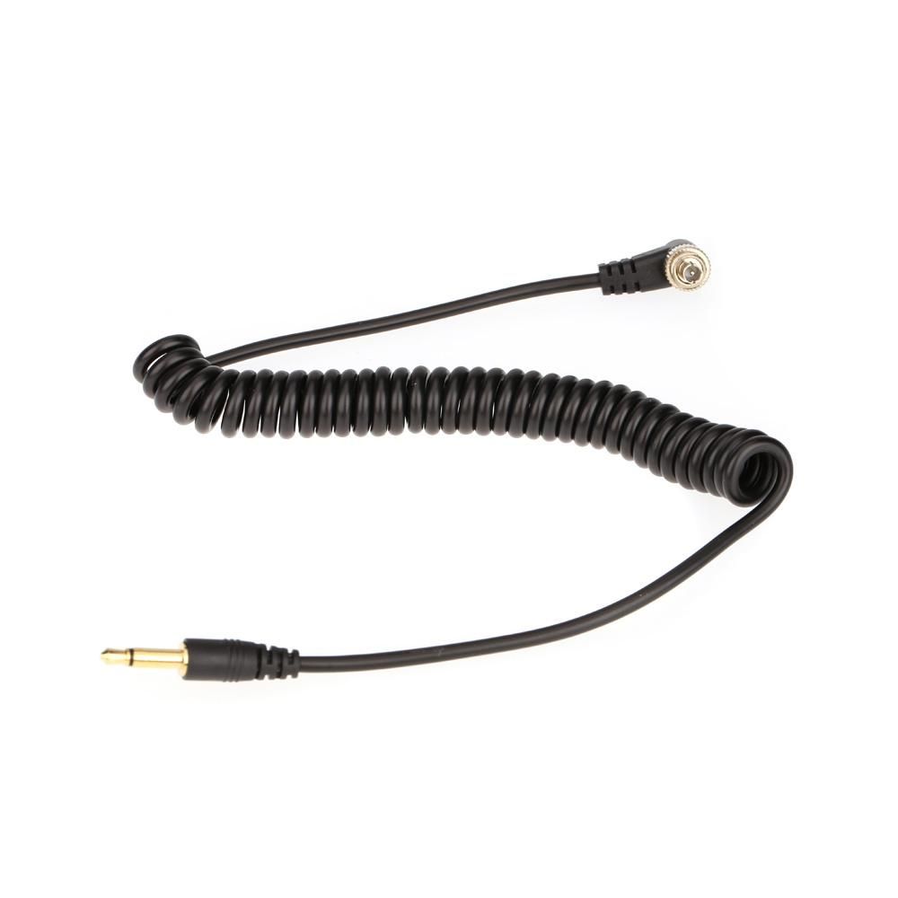 3.5mm Flash Sync Cable Cord with Screw Lock to Male Flash PC for Canon Nikon PIXE