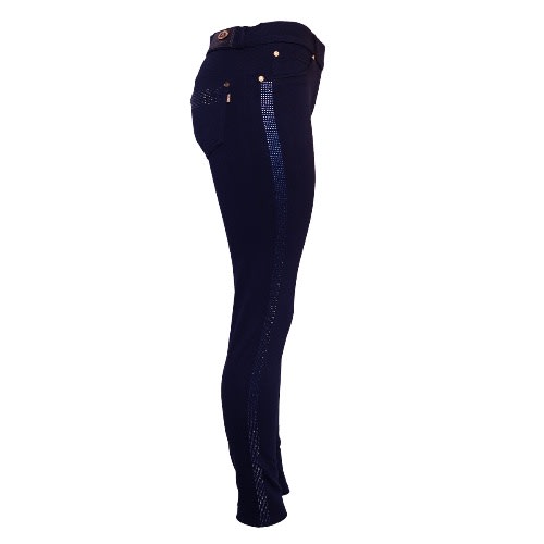 Ladies' Luxury Stoned Thick Jeggings - Navy Blue