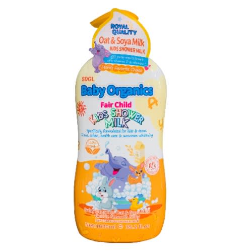 Baby Organics Fair Child Kids Shower Milk - Oat & Soya Milk - 1000ml