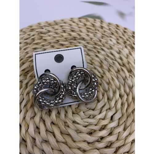 Crossing Drop Earrings - Silver