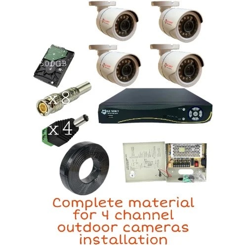 4 Channel Outdoor Cctv Cameras Installation
