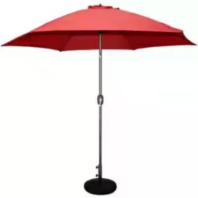 Marfton Outdoor Garden Parasol Centre - Pole Umbrella  - Dark Red