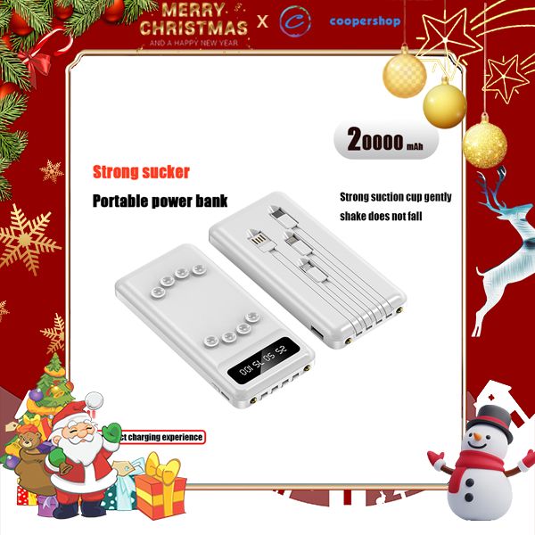 Power Banks 20000mAh Shares Four-wire White