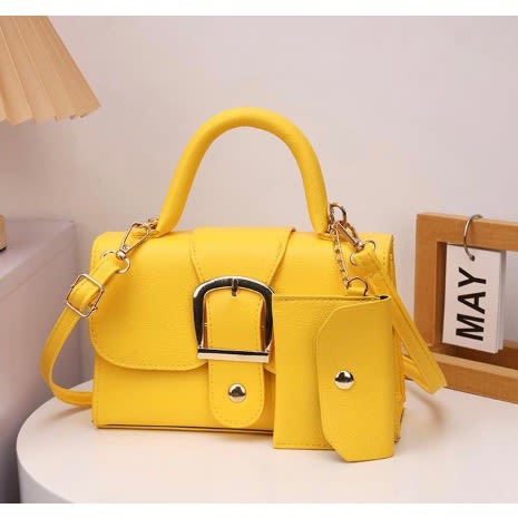 Ladies Leather Handbag - Yellow