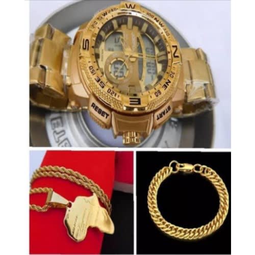 3in1 Wristwatch and Jewelry Set For Men
