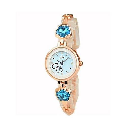 Rose Gold Watch with Blue Studs