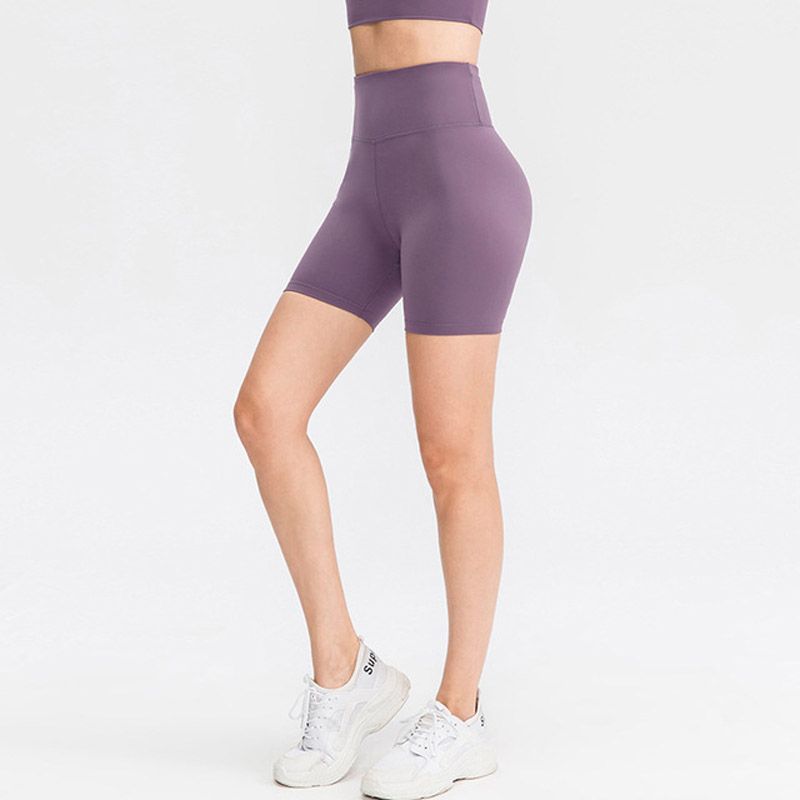 Women High Waist Leggings Yoga Shorts,Running Tights Sports Shorts（Purple）