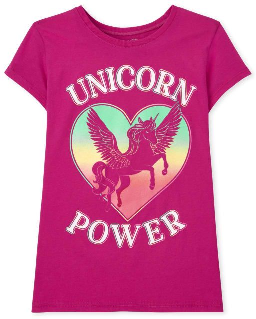 Girls Unicorn Power Graphic Tee