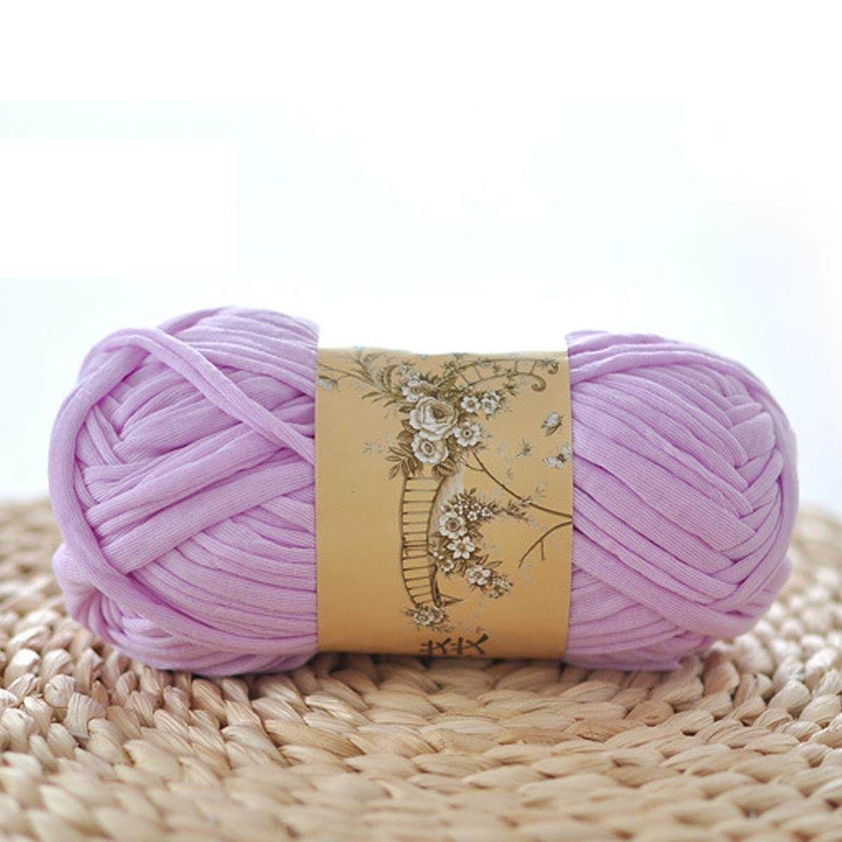 Hand Knitting Blanket Basket Rugs Wool Yarn DIY Crochet Mats Elastic Cloth 100g 5 Pink Purple