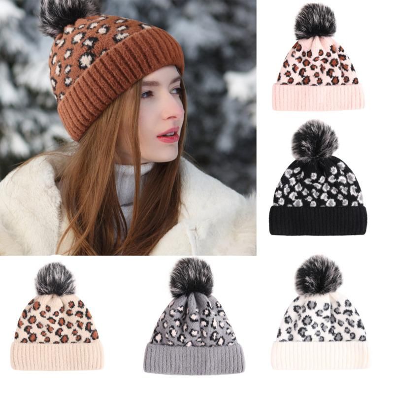 2022New Unisex Beanies Hat Winter Autumn Men Women Warm Windproof Print Knitting Caps Fashion Leisure Skullies Head Warmer