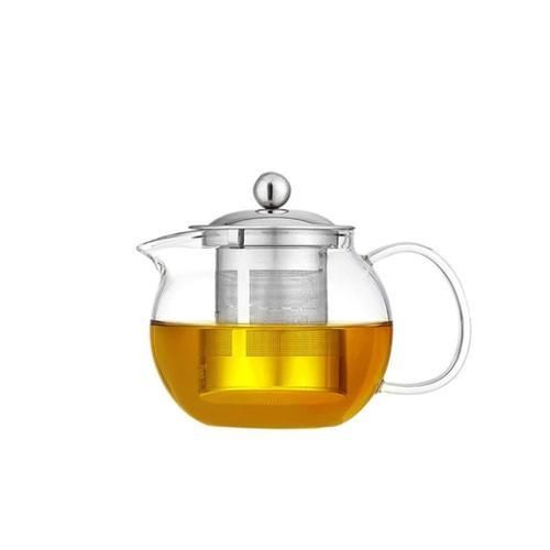 Resistant Glass Teapot Transparent With Stainless Steel Strainer Container Tea Pot Good Kettle Square Filter Baskets