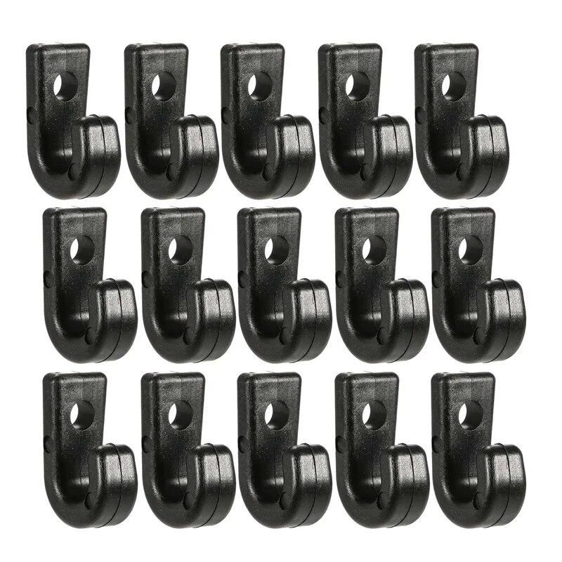 50Pcs Nylon Bungee Lashing Shock Cord J Hooks Tie Down Hook for Kayaks Canoes Boats