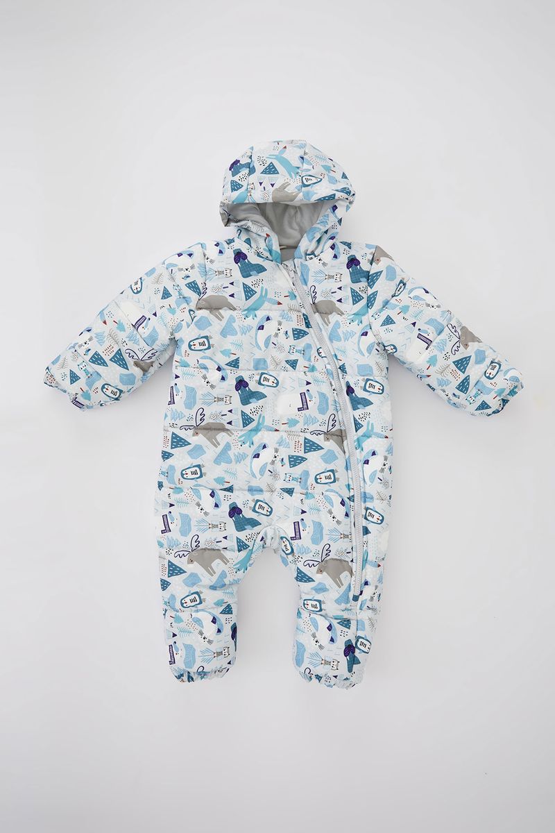 BabyBoy - Regular Fit Hooded Long Sleeve Mont - Grey