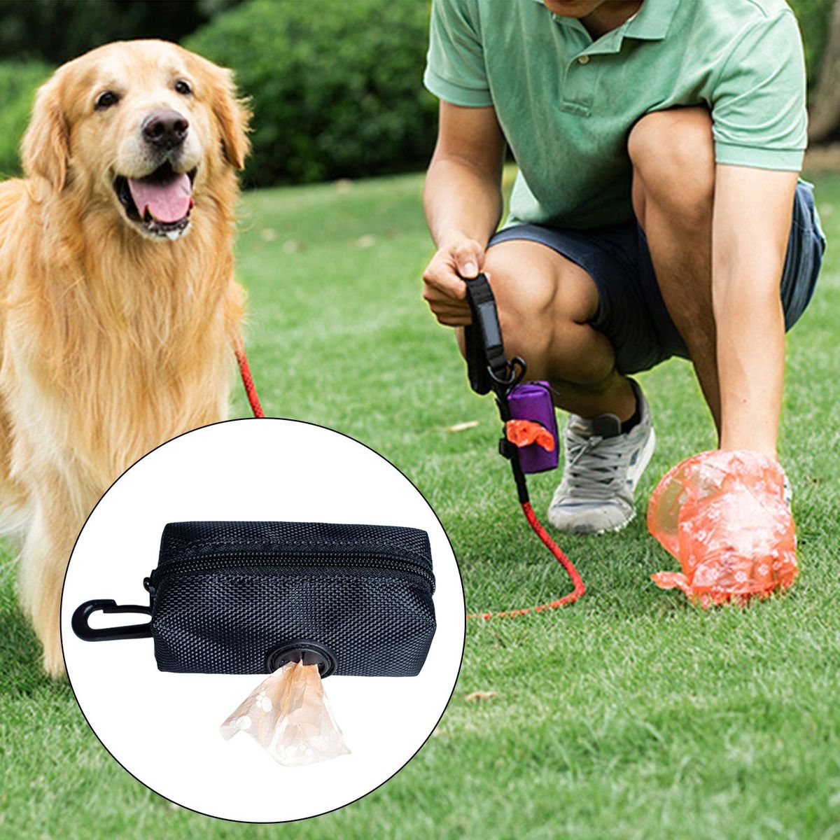 Portable Poop Waste Bag Dispenser Holder Poo Bags Puppy Doggy Black