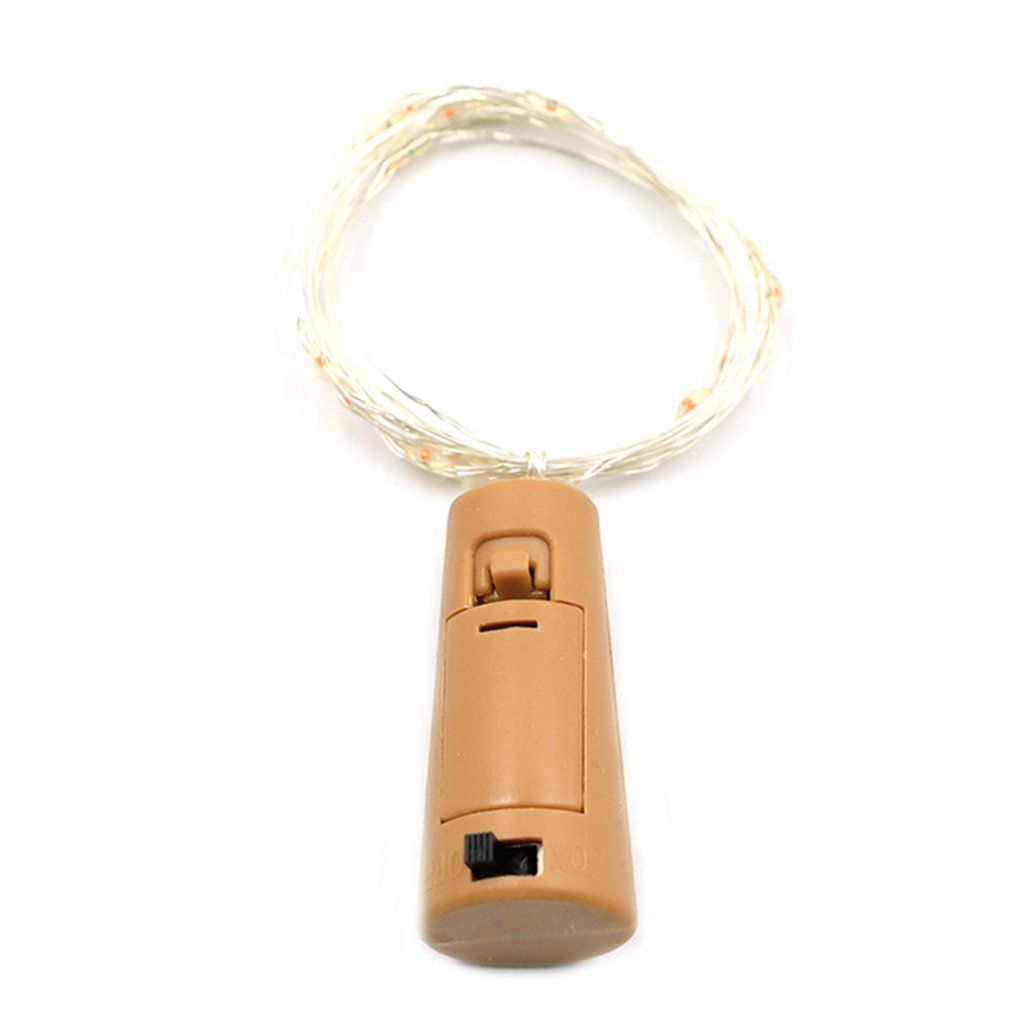 Solar Cork Wine Bottle Stopper Copper Wire String LED Lights For Party Holiday-warm Light-1m