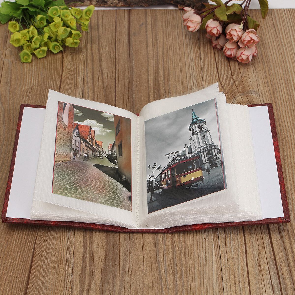 New 6'' X 4'' Plain Photo Album With 100 Pockets Black Blue Photo Album Book Red Gules