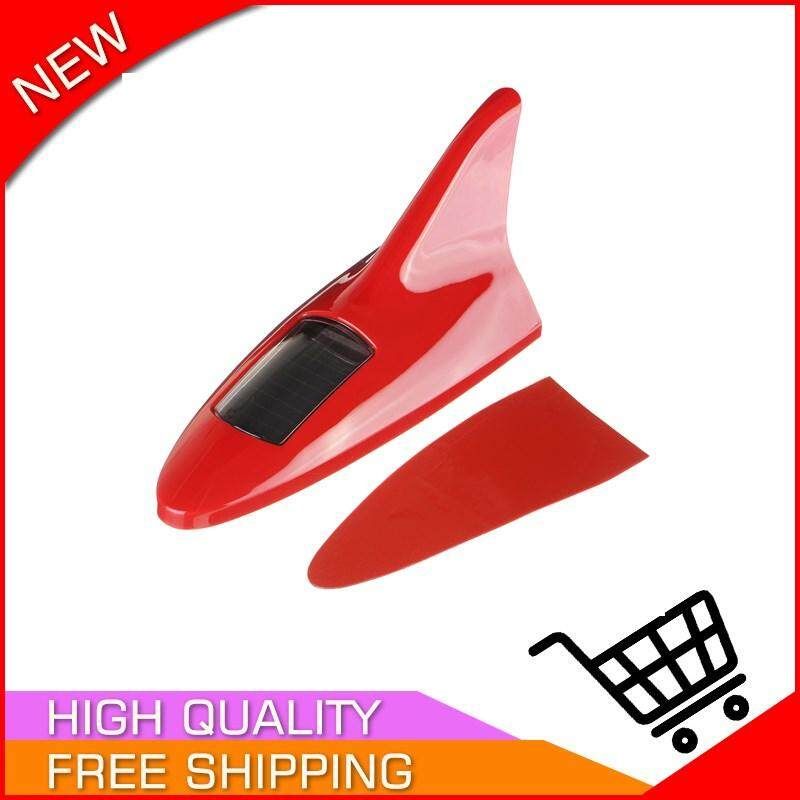 (RED-Solar Powered) 12led Wireless Automatical LED Car Shark Fin Roof Lamp Flashing Warning Strobe Light-11 Modes W/ Light Control & Micro-vibration Sensing System