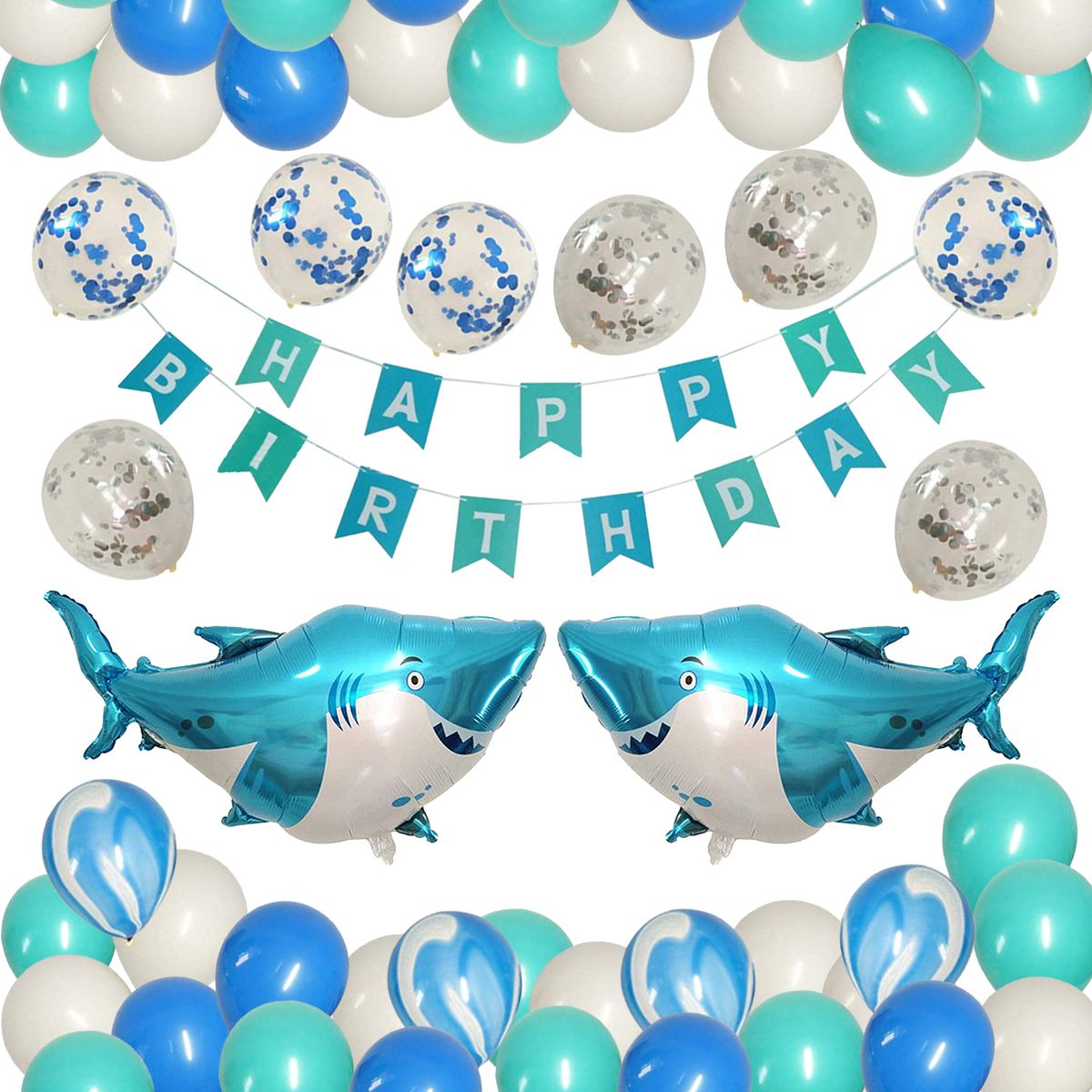 Marine Theme Birthday Party Decorations Set Boys Girls Women