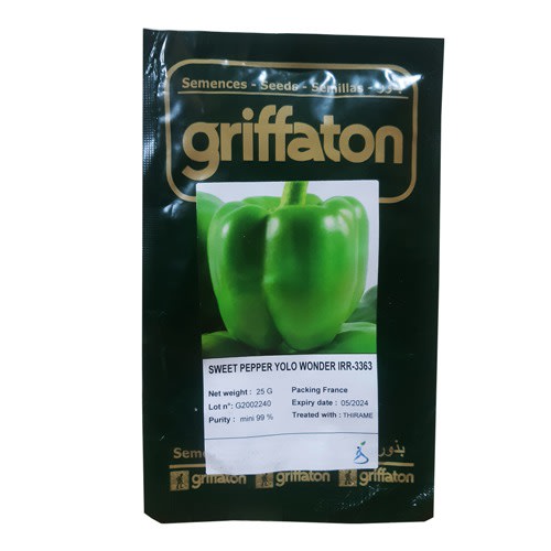 Yolo Wonder F1 Hybrid Green Bell Pepper Seeds -25 Grams