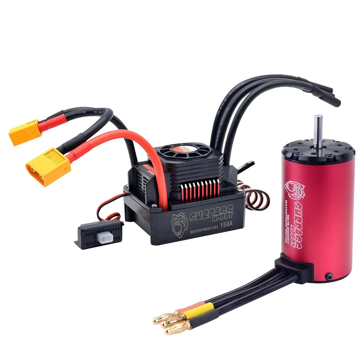 2000 KV 4076 Brushless Motor Waterproof 150A Brushless ESC with BEC XT60 Plug for 1/8 RC Car Accessories