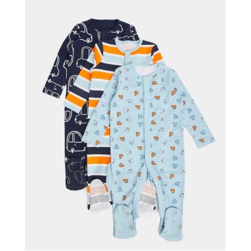Pure Cotton Sleepsuits - Pack Of 3